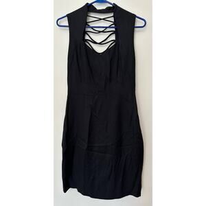 CDC Evening Black Cocktail Dress Size 6 Open Back